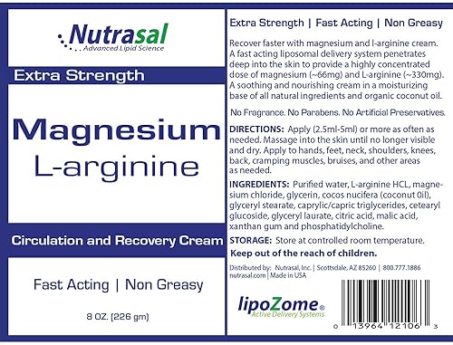 Vista 4 de Nutrasal Magnesio L-Arginina Crema - 8oz