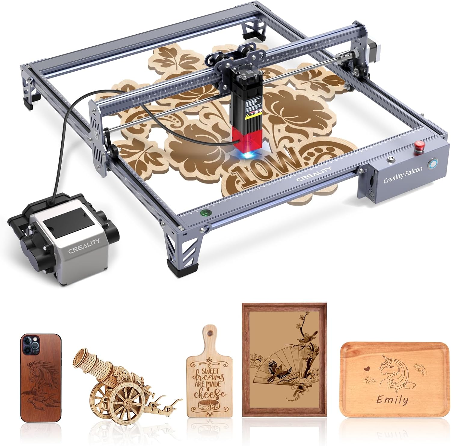 Creality Laser Engraver Pro 10W, Laser Cutter for Personalized Gifts,72W High Accuracy DIY Laser Engraving Machine with Air Assist,CNC Machine and Laser Engraver for Wood and Metal,Paper,Acrylic,Glass Creality Laser Engraver Pro 10W, Laser Cutter for Personalized Gifts,72W High Accuracy DIY Laser Engraving Machine with Air Assist,CNC Machine and Laser Engraver for Wood and Metal,Paper,Acrylic,Glass