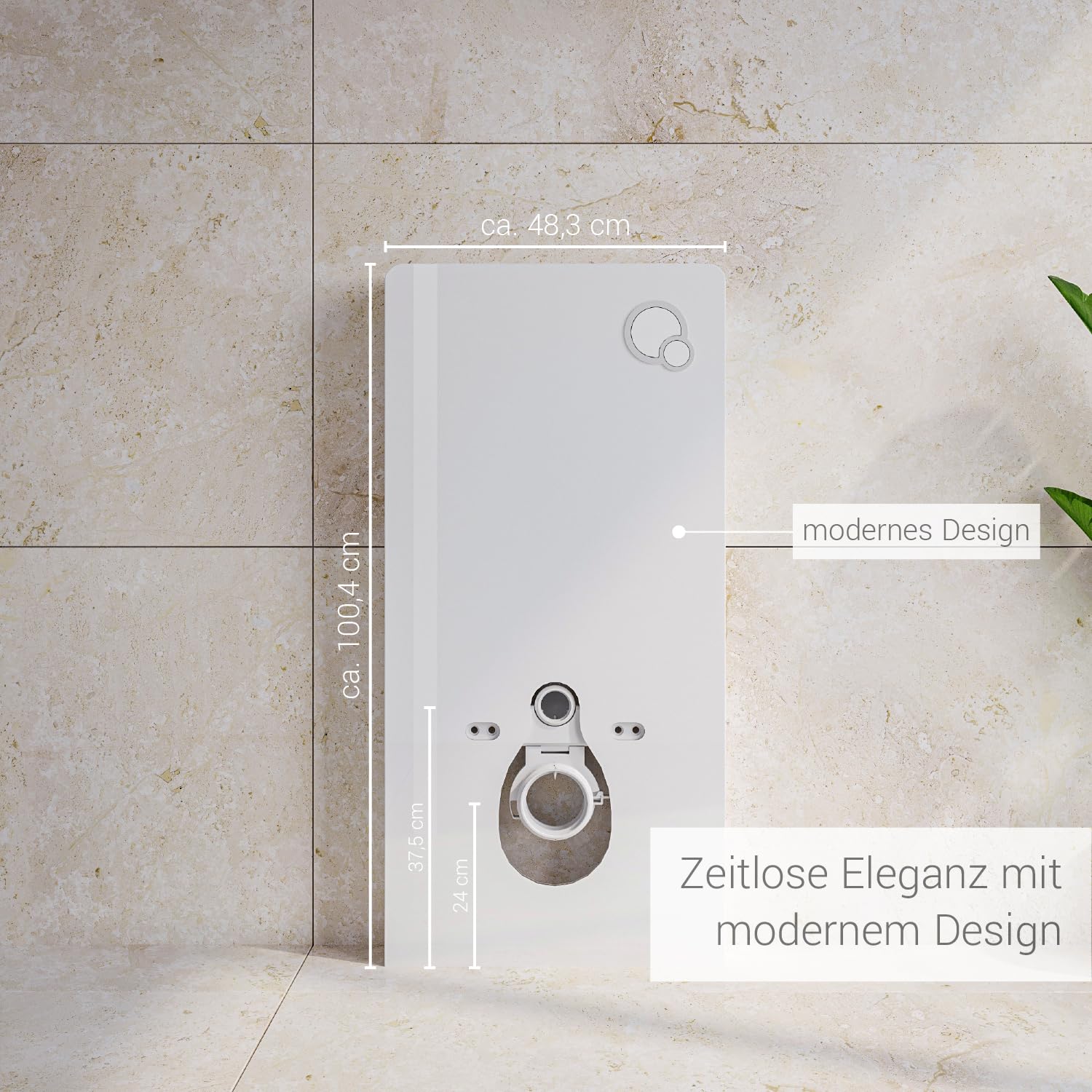 Bernstein Sanitärmodul 805 Aufsatz-Spülkasten, Vorwandelement aus ESG-Sicherheitsglas, Aufputz-Vorwandelement mit 2-Mengen Spülung, Schwitzwasserisolierter Spülkasten (Weiß)
