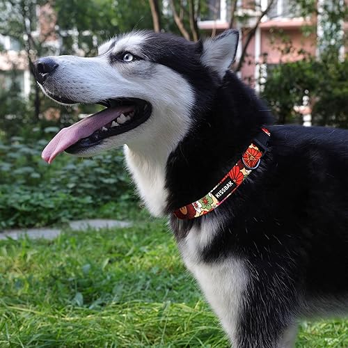 Miniatura 3 de KISSBAK Collar para perros grandes  Diseño especial lindo collar suave ajustable con diseño floral para perras (L, flor de loto)