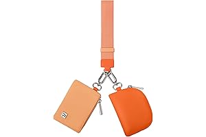 Petite and Practical: Dual Pouch Orange Wristlet for Everyday Essentials
