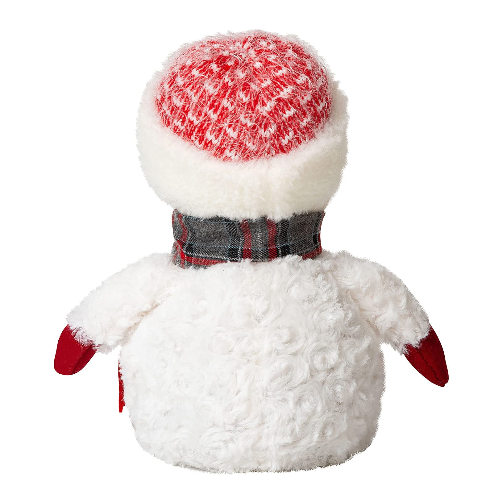 Marwood Simpatico fermaporta decorativo per casa e ufficio, natalizio in tessuto imbottito, fermaporta interno ponderato decorativo per pavimento, pupazzo di neve con cappello rosso