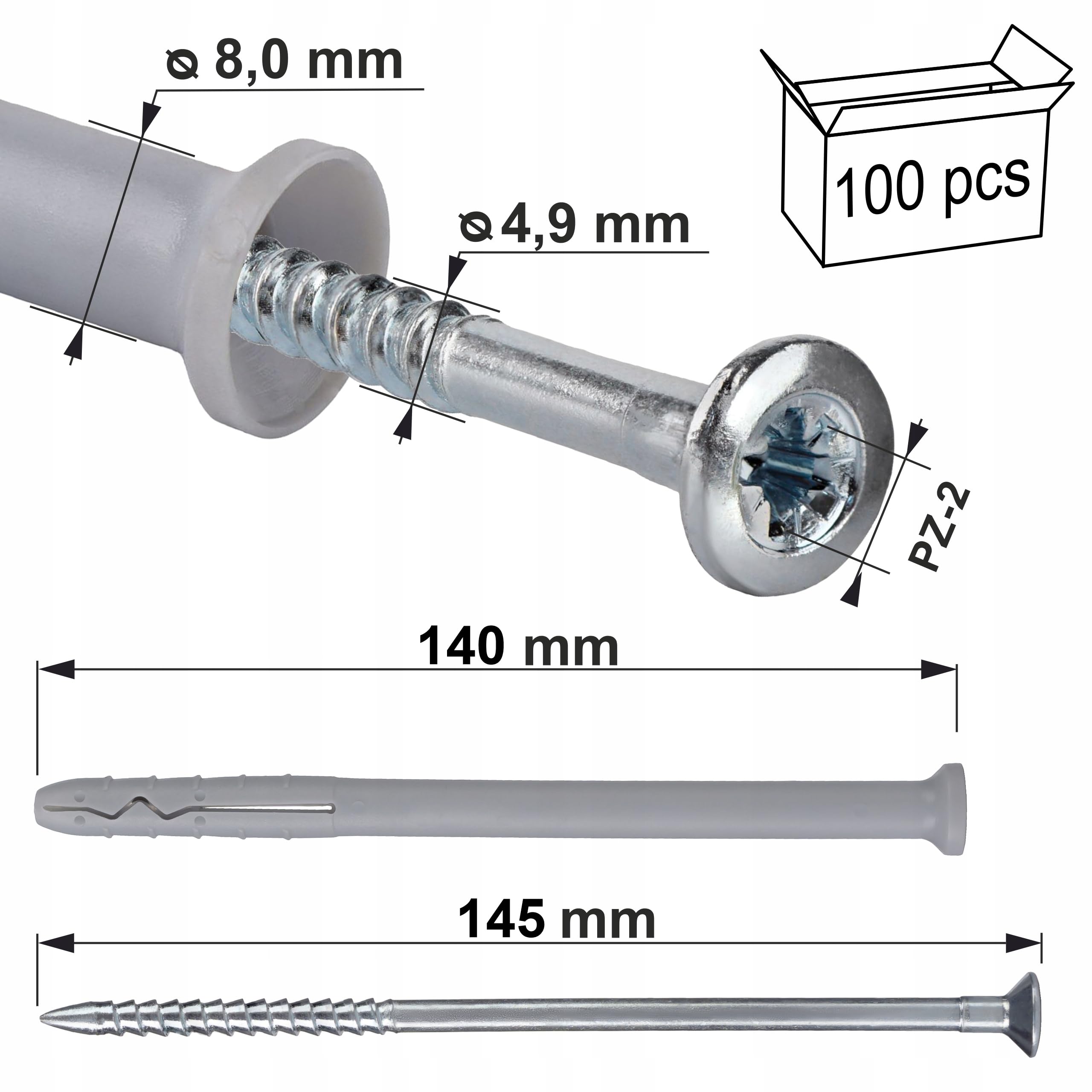 Tassello In Nylon A Percussione Testa Bombata (barattolo Con Tappo Colorato) - ABC Sistem SRL - Foto 7