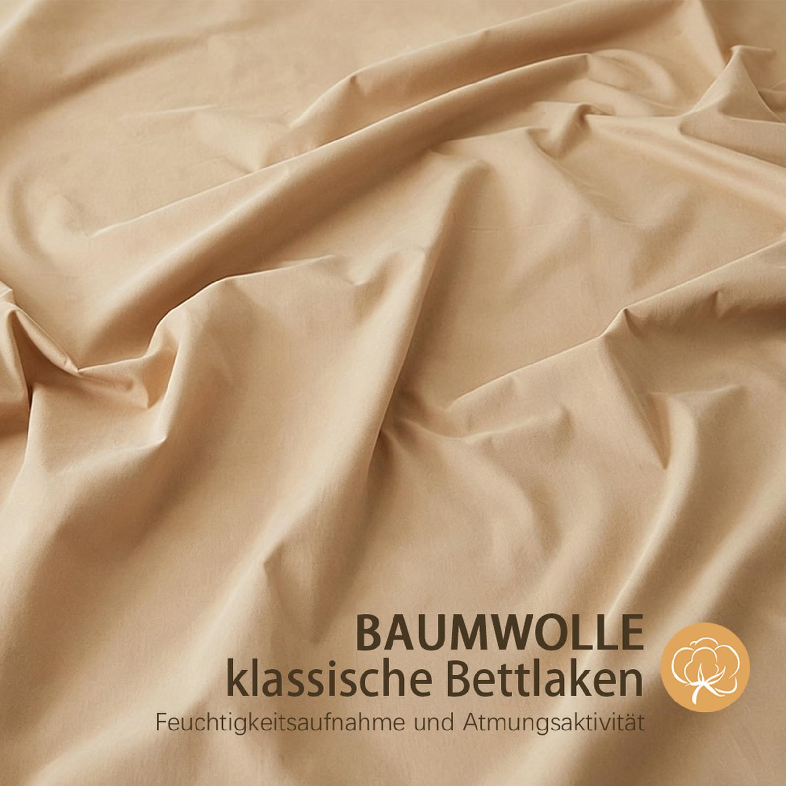 Bettlaken ohne Gummizug 245 x 250cm 100 % Baumwolle leintuch Weiß