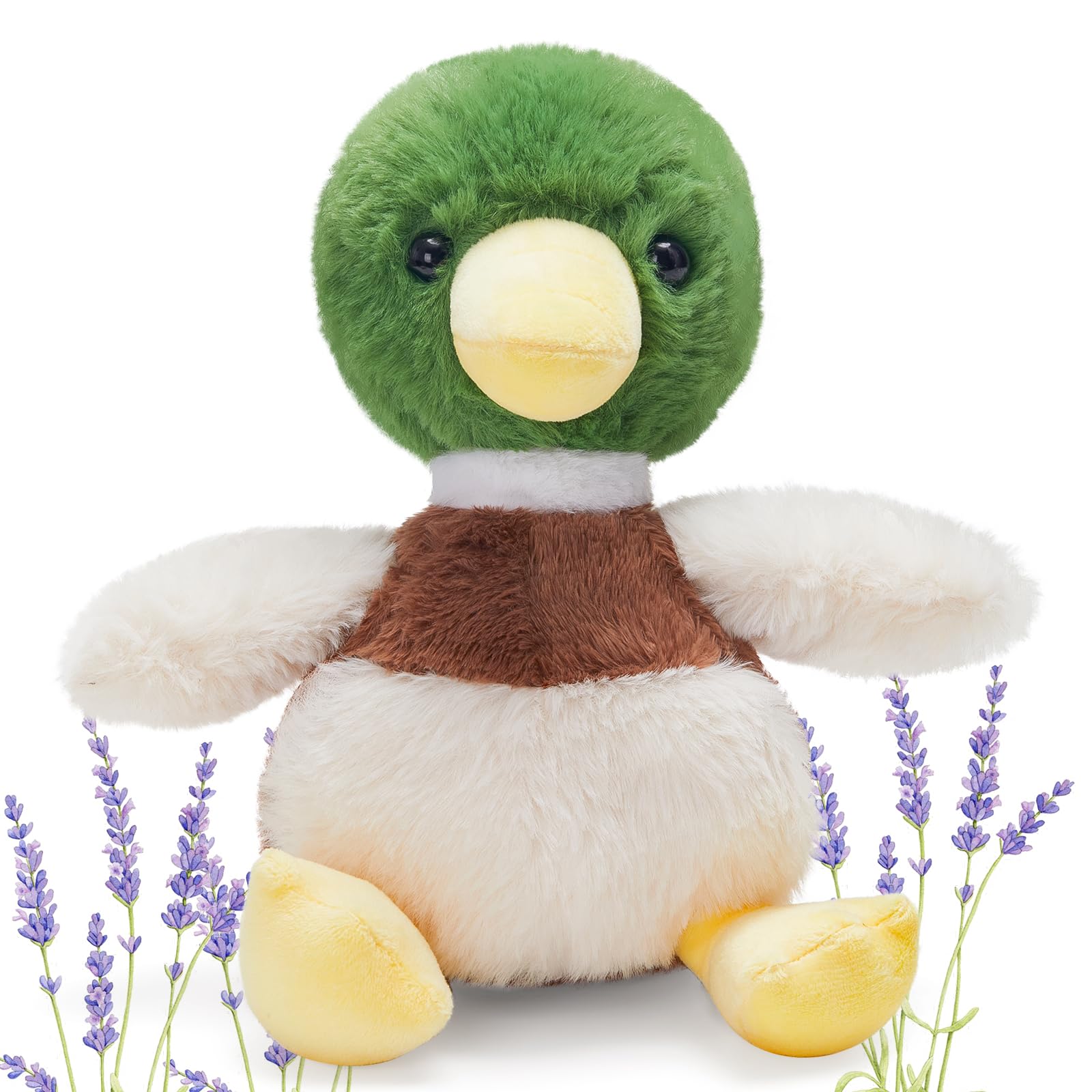 SpecialYou 25,4 cm mikrowellengeeigneter und gewichteter Stockenten-Plüsch, beheizte Stockente, duftend, Stofftiere, Plüschtier für Wärme und Komfort, Plüsch-Geschenk für Kinder, Geburtstag