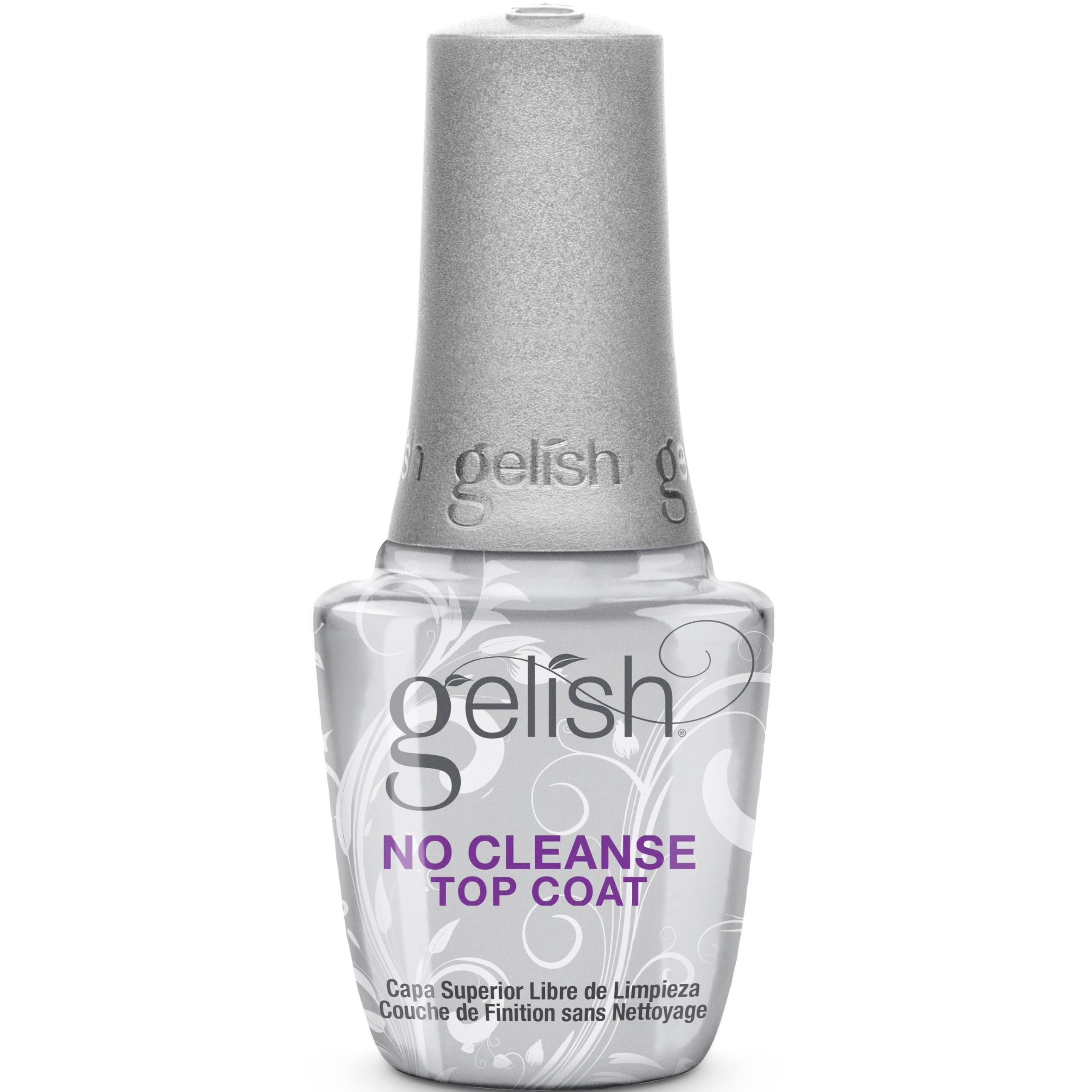 Gelish No-Cleanse Top Coat – No Wipe High-Gloss Finish, Durability, Long-Lasting, Easy Application, UV/LED Compatible, Professional Gel Nail Polish Sealer (15mL)
