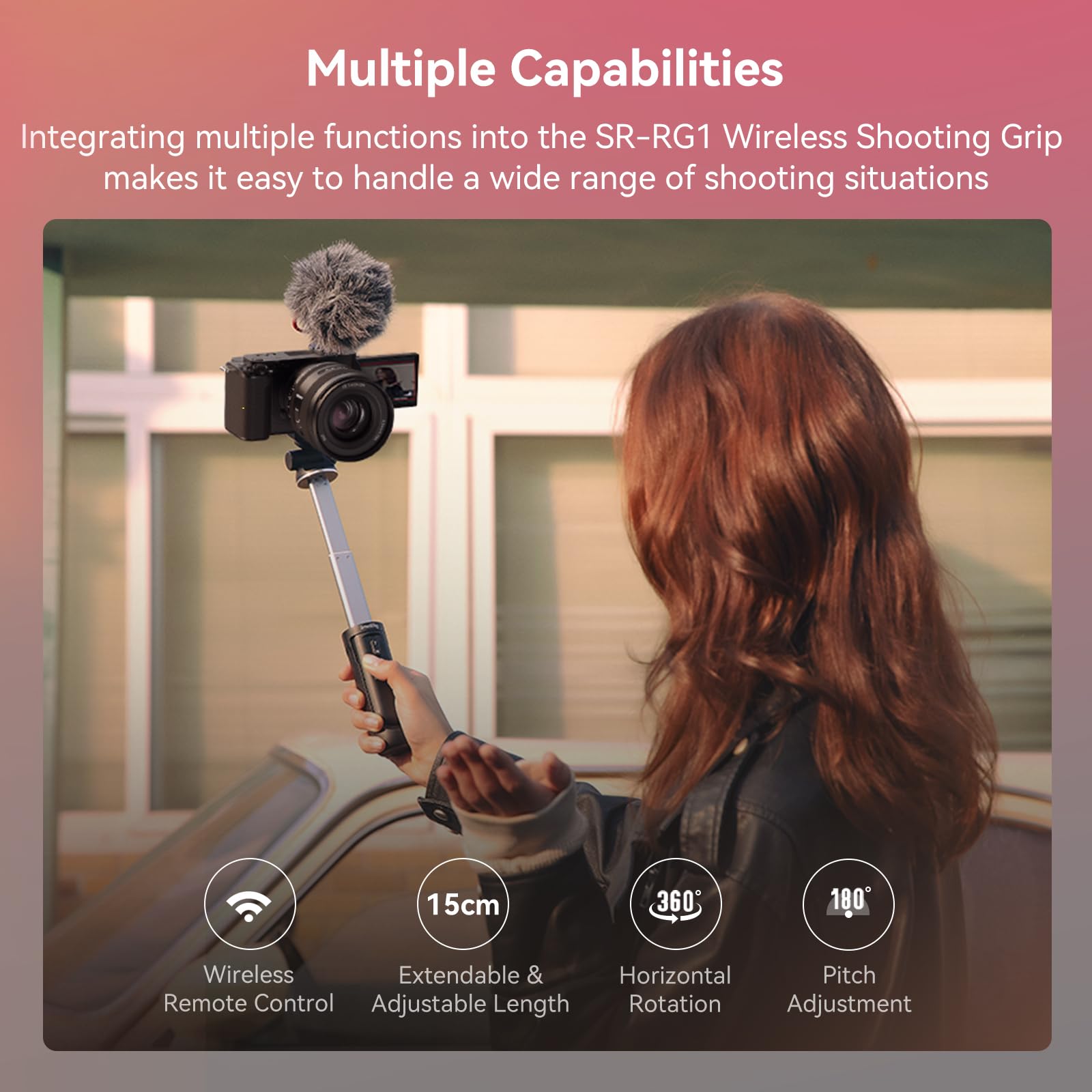 SMALLRIG Kit de Trípode Vlogging para Sony ZV-E1 / ZV-E10 / ZV-1 / ZV-1F, Soporte de Trípode Flexible, Trípode Vlog con Luz de Video LED y parabrisas peludo - 4258