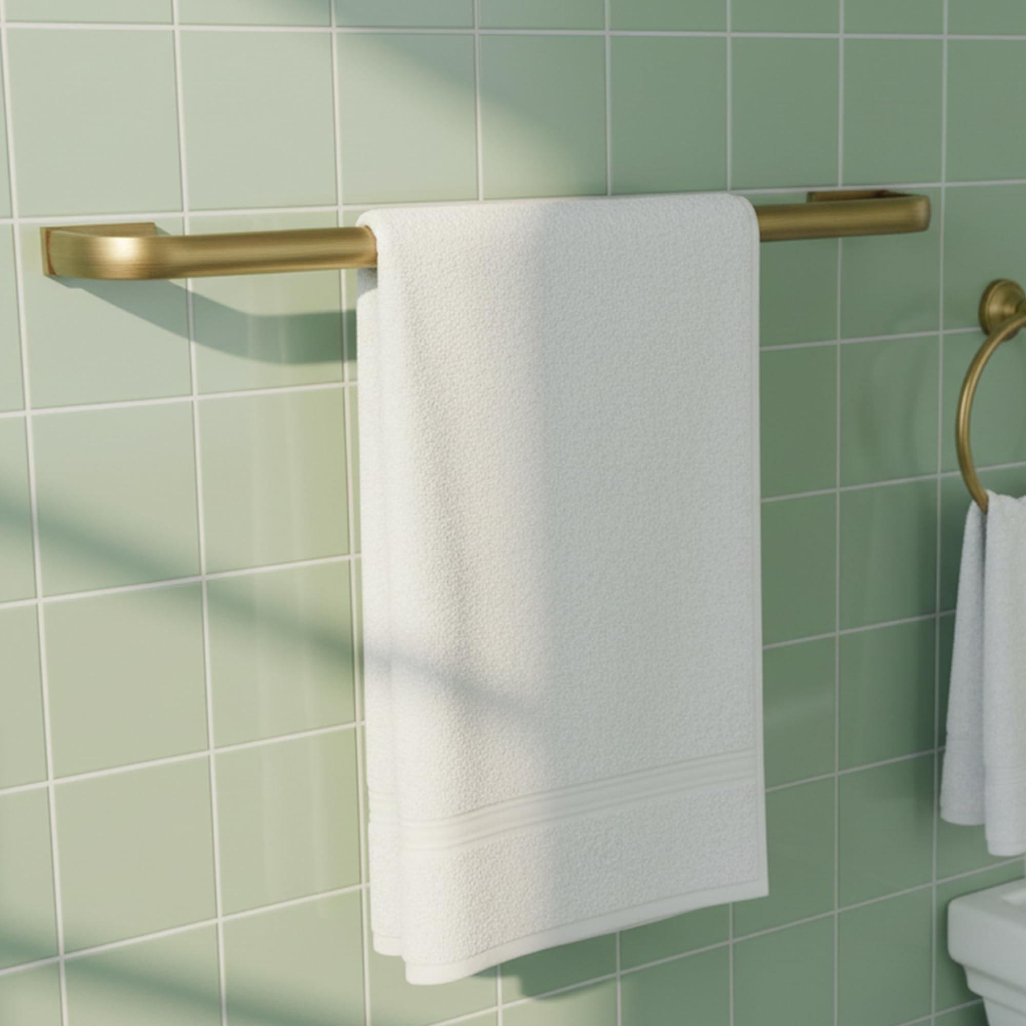 Flybath Barre Porte Serviette Mural Laiton Brossé Antique 57 CM