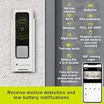 Lloyd's Advanced Video Doorbell Camera Wireless Outdoor Security with Rechargeable Battery, 2-Way Audio, Full HD 1080P, Supports Night Vision & Cloud/Local Storage, Motion Alerts, No Hub Required