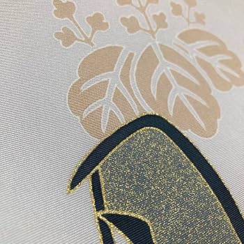 名古屋帯【五代 田畑喜八】京友禅染 箔 月と五三桐 グレー色 正絹 塩瀬