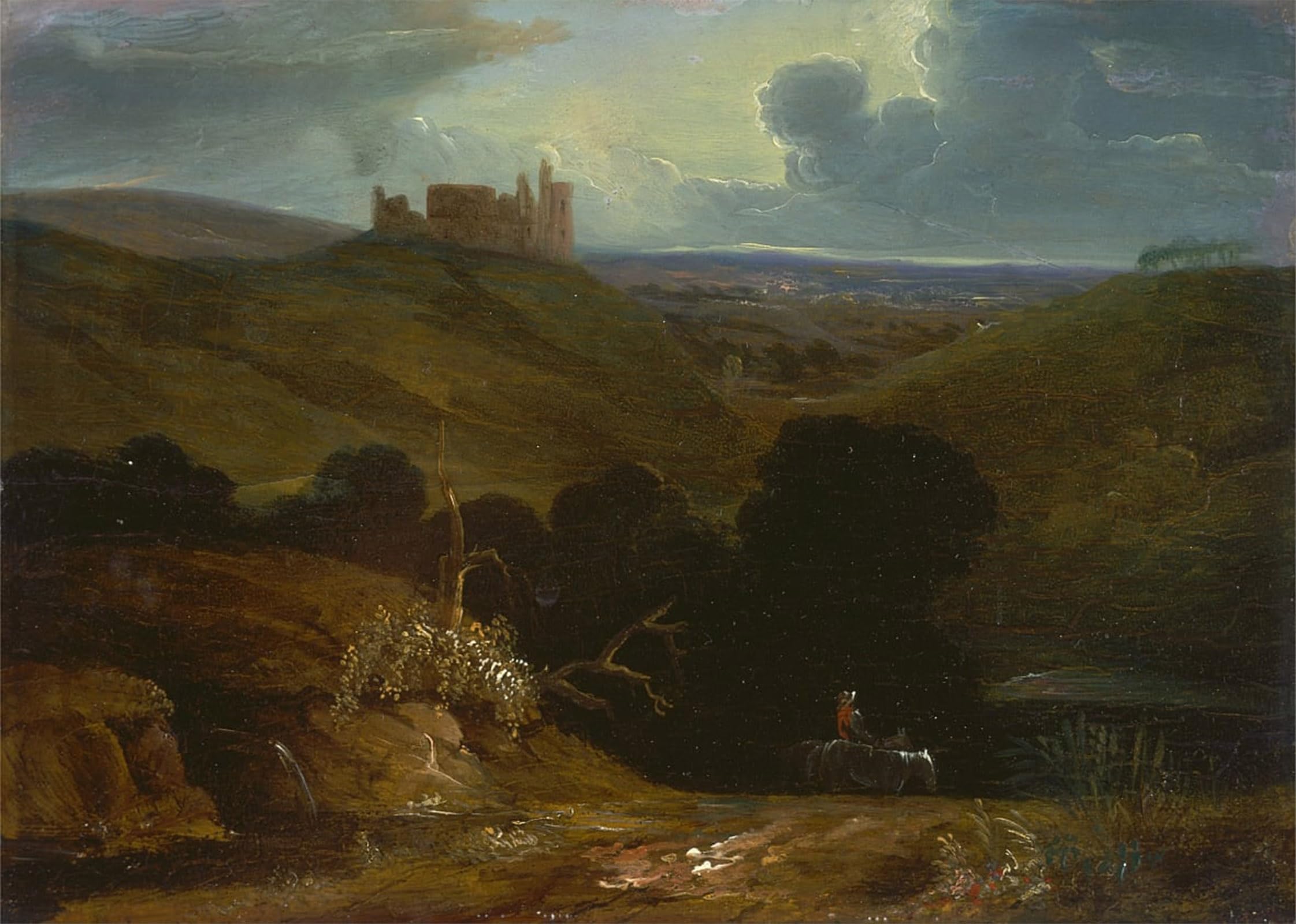 ARTXLXXBN Famous Painting Canvas Artwork Graffiti Print Landscape with a Castle by John Martins Portrait Canvas Image for Home Decor 60x90cm