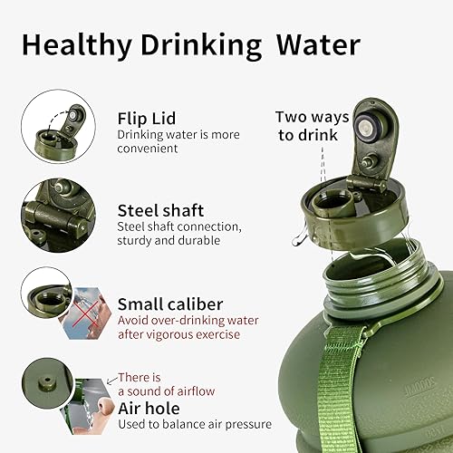 Miniatura 10 de TOOFEEL Botella de agua de 1 galón, botella de agua de 128 onzas con tapa abatible, botella de agua de un galón con asa, jarra de agua de galón sin