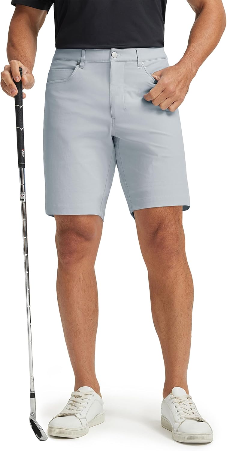 M MAELREG Golf Shorts Men 7" 9" Inseam Lightweight Quick Dry Stretch Flat Front Casual Moisture Wicking Mens Dress Shorts