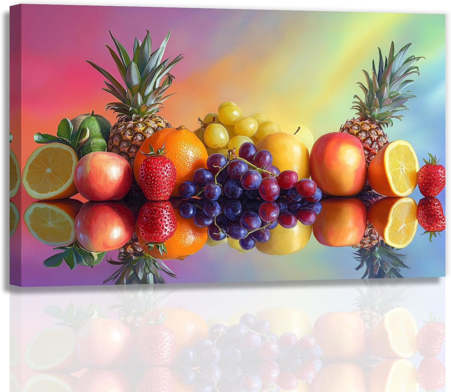 OAAPITI Spice Spoons Kitchen Wall Art Culinary Herbs Canvas Vibrant Food Art for Dining Room Gourmet Kitchen Decor(Artwork-8,16"x24")