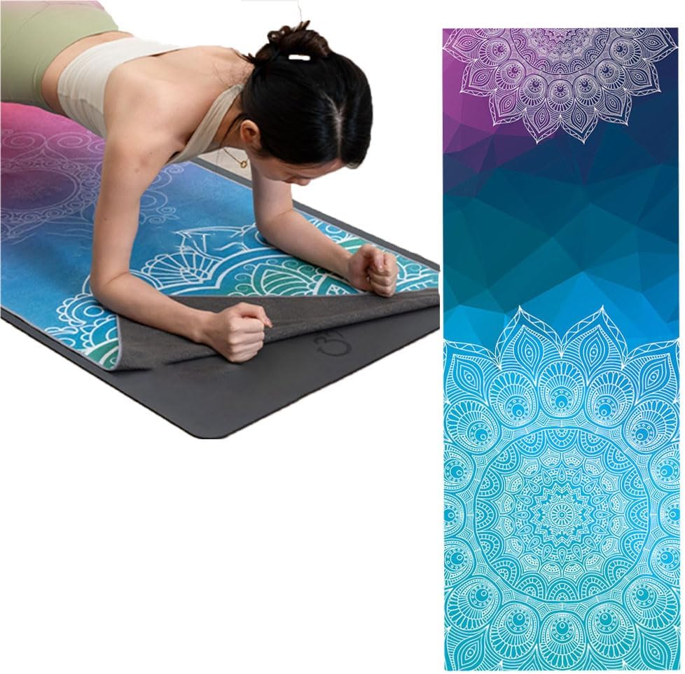 Oaygat Hot Yoga Towel Non Slip Hot Yoga Mat Towel Fitness Mats Towel Sweat Towels Quick Drying Yogas Blanket Breathable Pilates Yoga Gym Mat Towels Hots Mats Cloth Travel Yogas Mats Cloth for Bikram