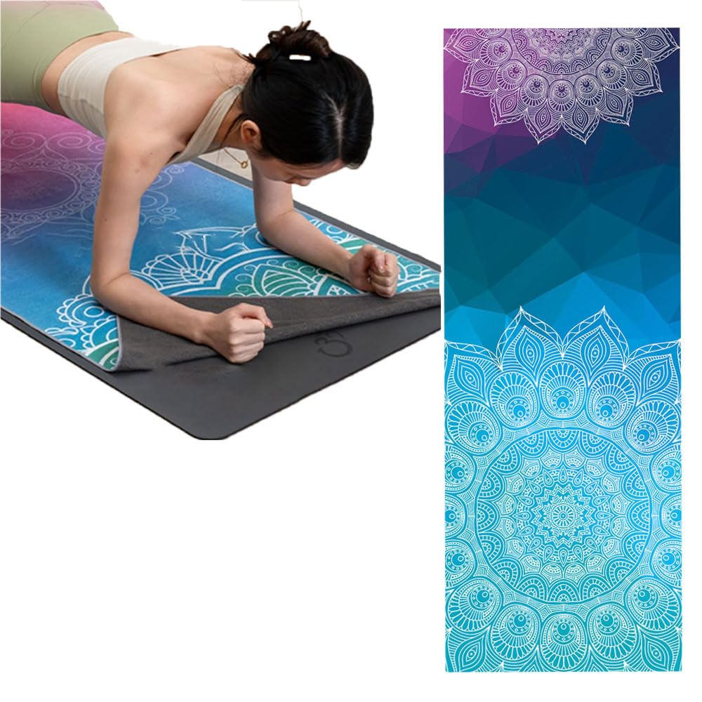 Oaygat Hot Yoga Towel Non Slip Hot Yoga Mat Towel Fitness Mats Towel Sweat Towels Quick Drying Yogas Blanket Breathable Pilates Yoga Gym Mat Towels Hots Mats Cloth Travel Yogas Mats Cloth for Bikram