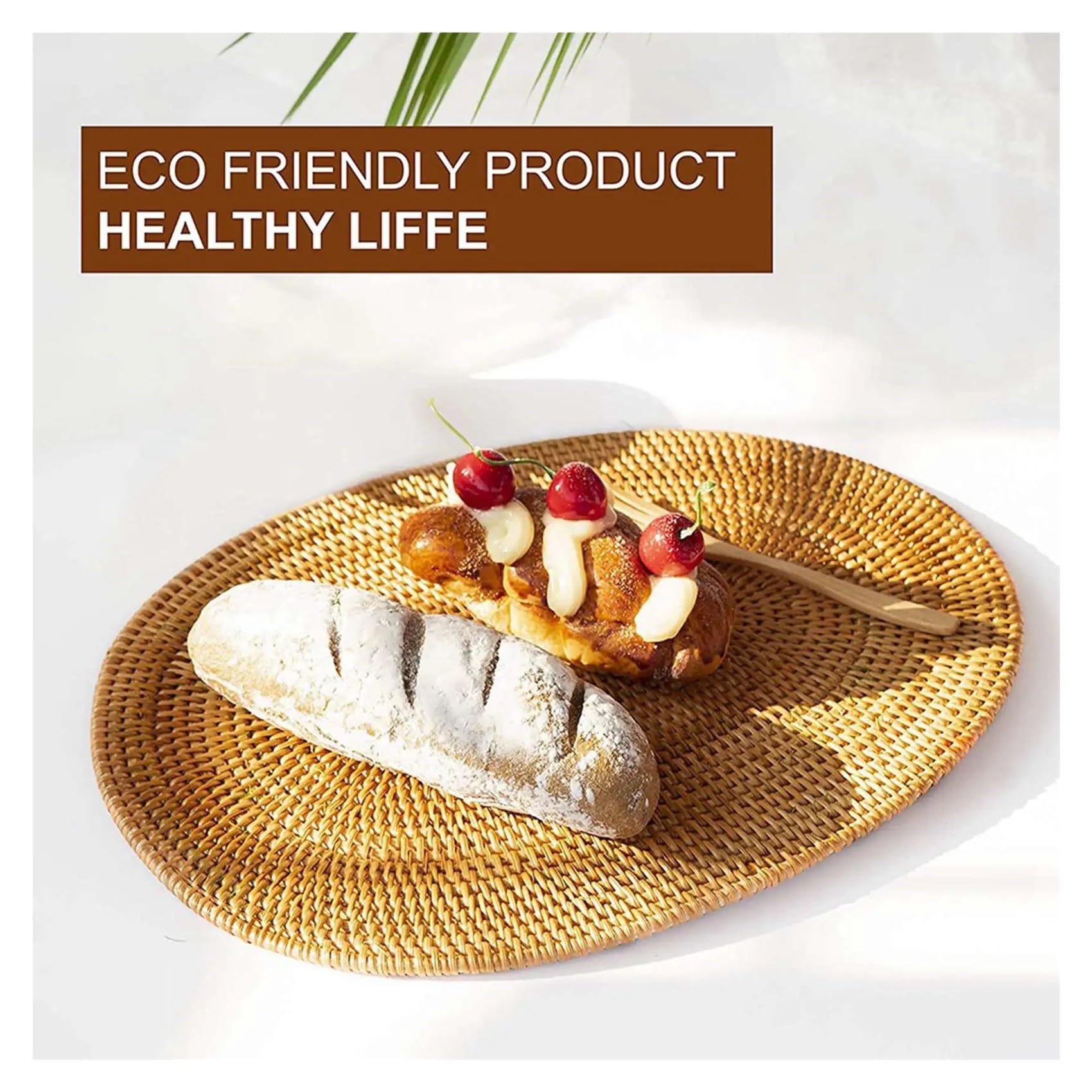 Tovaglietta Ovale Tovaglietta ovale in rattan da 6 pezzi facile da usare, rattan naturale tessuto a mano, accessori for la cerimonia del tè, adatto for sala da pranzo, cucina, ecc.