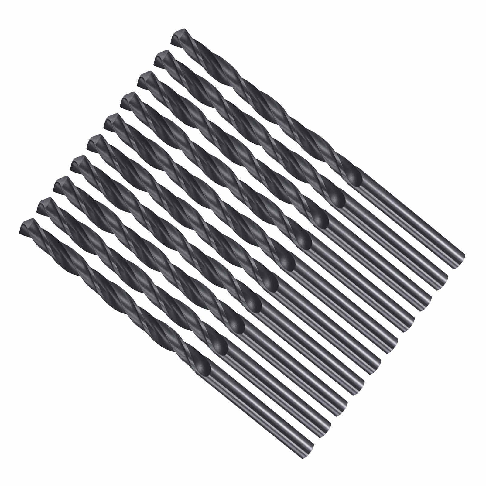 CoCud Drill Bit, 4.8mm Cutting Diameter, 4241 HSS Nitriding Black 118° Cutting Angle Versatile Bits - (Applications: for Drilling Plastic Wood Soft Metal), 10-Pieces