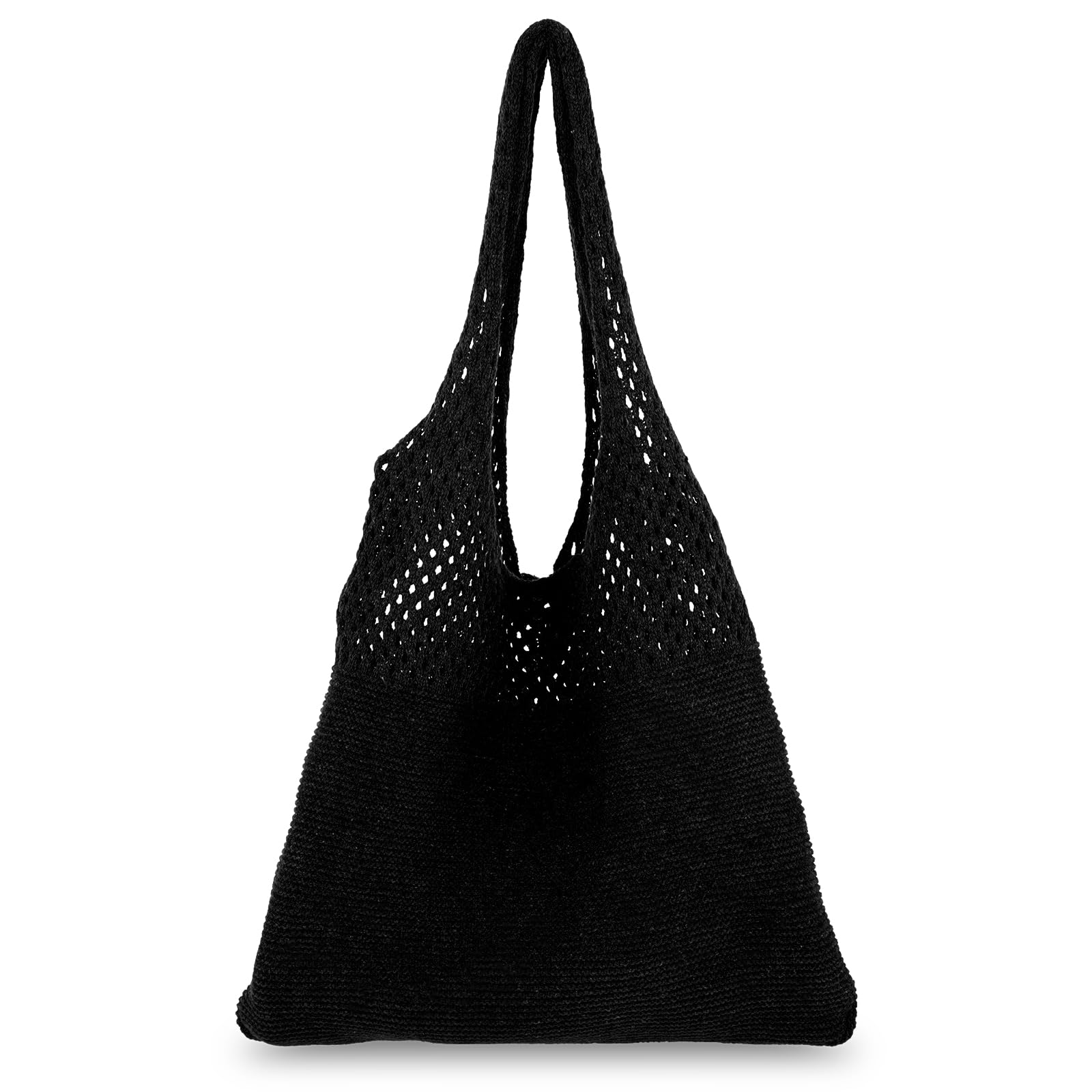 Andibro Bolsa de playa de malla de ganchillo, bolsos de hombro huecos, bolsos estéticos bohemios de verano para mujer, vacaciones