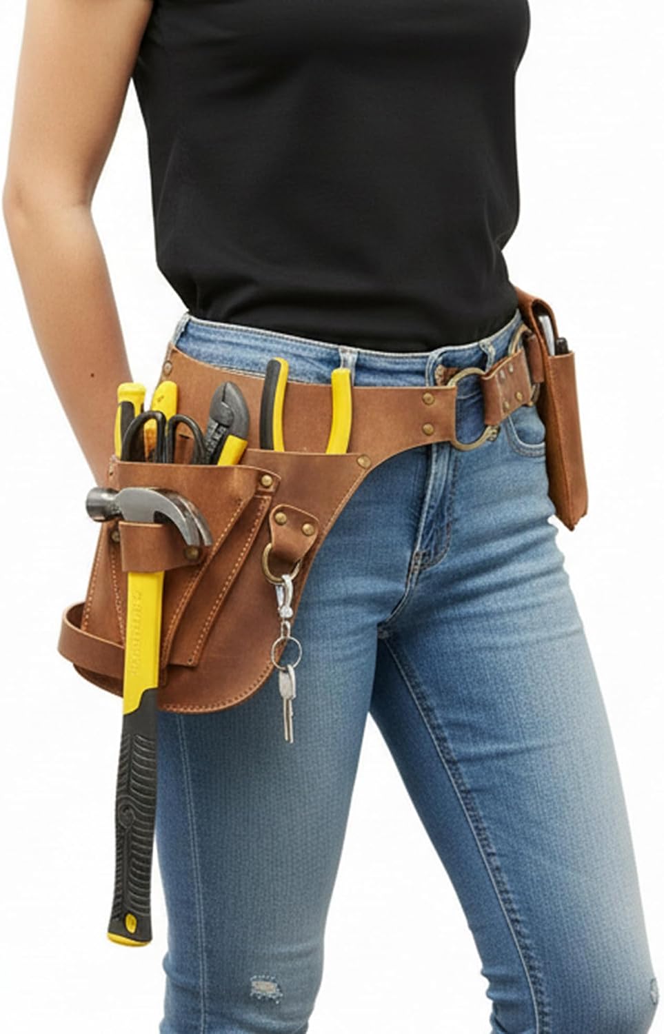 Leather Garden Tool Belt: Gardening Gifts for Women, Florist Belt Utility Belt Garden Tools Organizer Holster Pouch, Gift for Gardeners and Florists