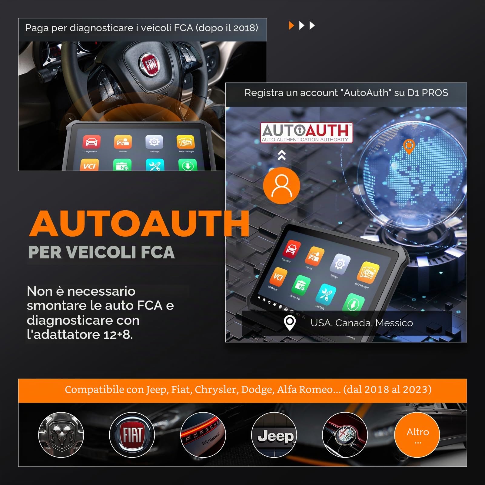 OTOFIX D1 PROS2 Strumento Diagnostico Auto, Codifica ECU, 40+ Servizi, Diagnosi di Tutti i Sistemi OE, Controllo Bidirezionale, Funzioni Guidate, Scansione Automatica, CANFD, Aggiornamento Di 2 Anni