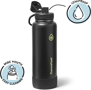 ThermoFlask Insulated Water Bottle with Spout Lid (40 oz, Shadow Glow) - Leakproof, Stainless Steel Water Bottle for Cold & Hot Drinks, Travel & Daily Hydration