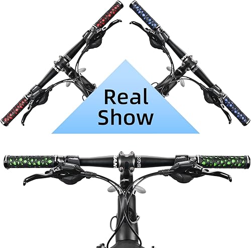 Miniatura 7 de ROCKBROS Empuñaduras antideslizantes para manillar de bicicleta con doble bloqueo para BMX, MTB, scooters, bicicletas plegables de 0.874 in