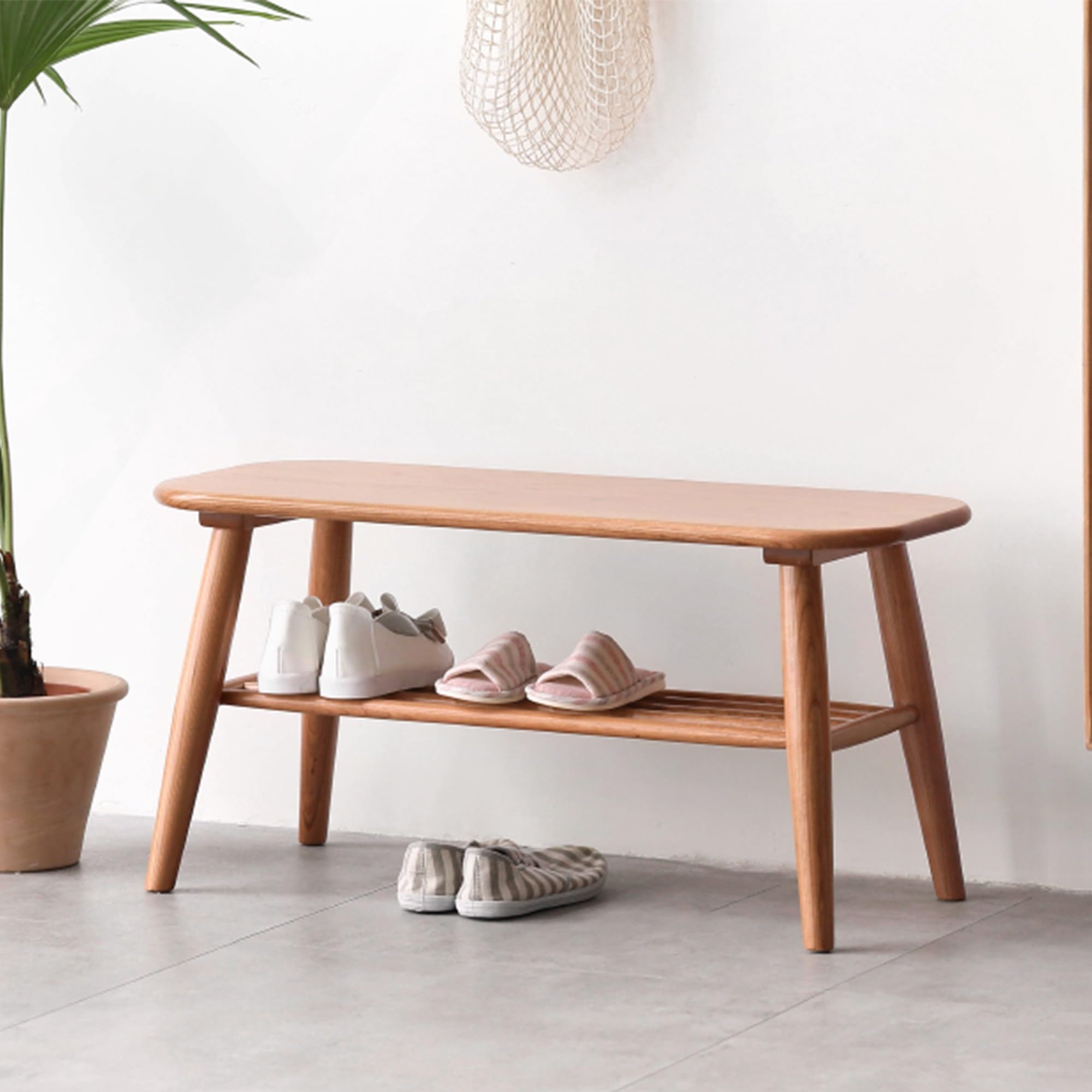 Organiseur polyvalent pour porte d'entrée et salon en bois élégant