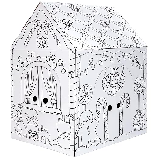 Large Gingerbread Cardboard House for Kids