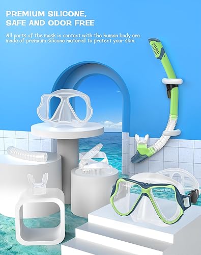 Miniatura 6 de Greatever Snorkeling Gear for Adults, Dry Snorkel Set Panoramic View Snorkel Mask, Anti-Leak Anti-Fog Scuba Diving Swimming Mask with Adjustable