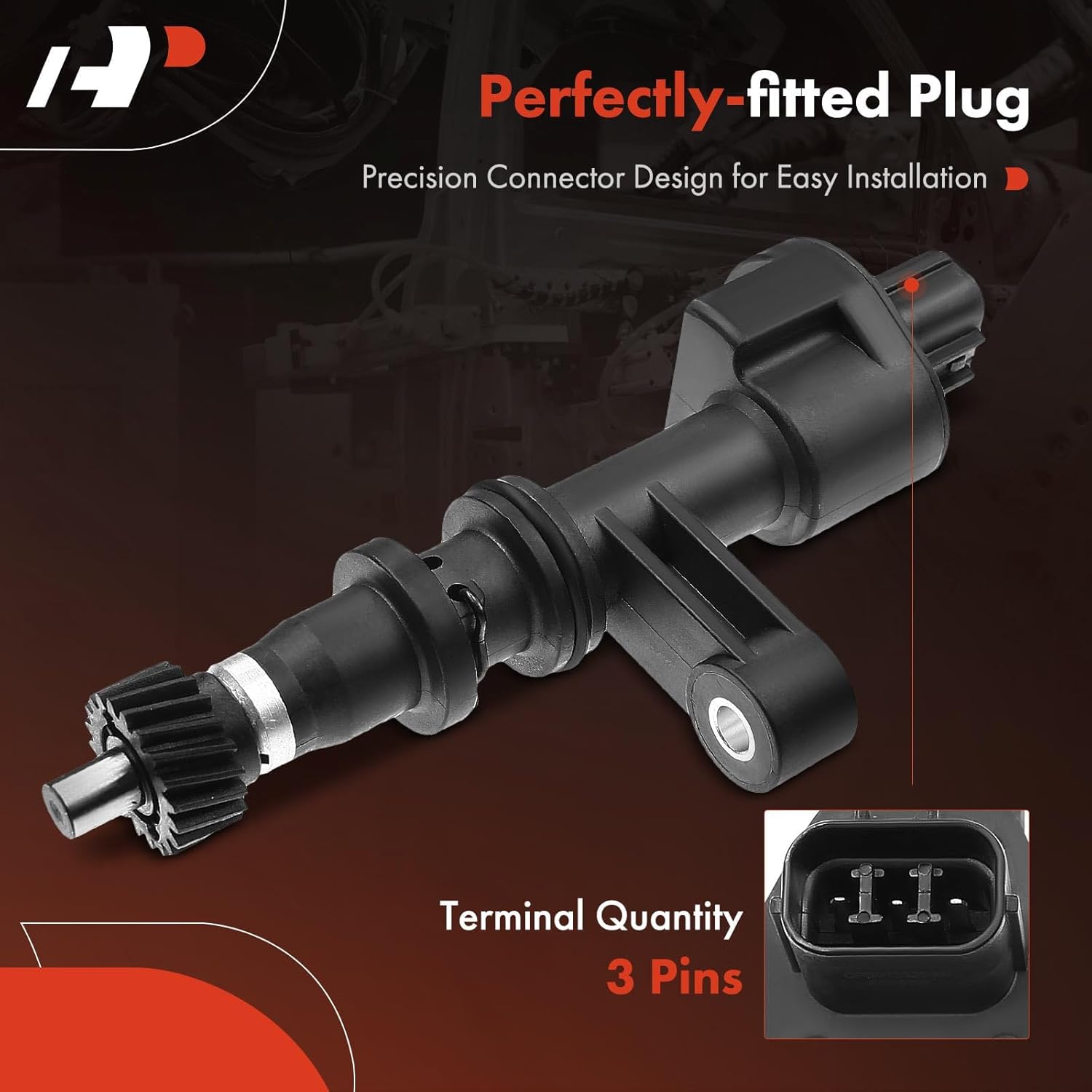 A-Premium Manual Transmission Speed Sensor Compatible with Honda Civic 1996-2000, Civic del Sol 1996, 1.6L, 3 Pins