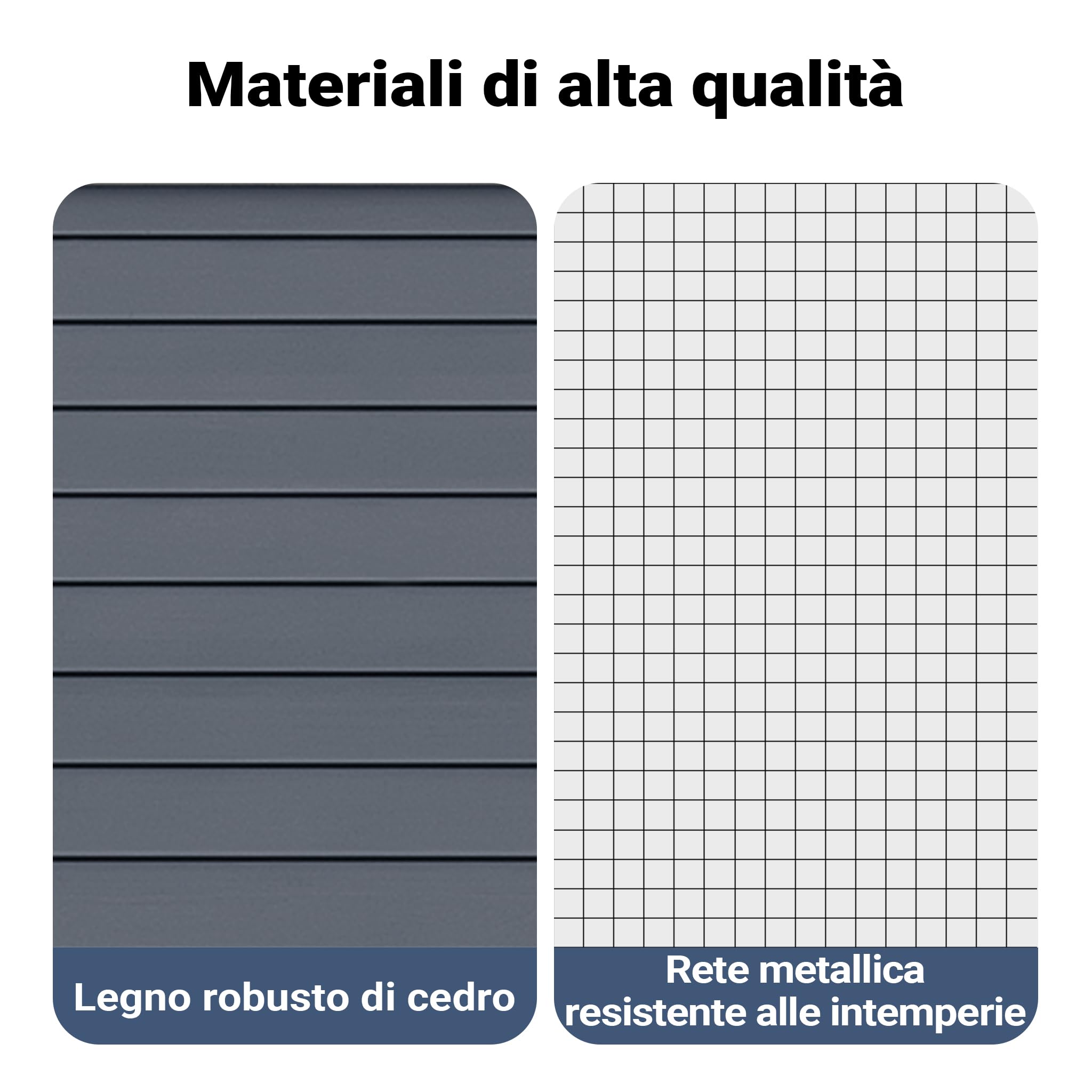 Pollaio grigio 310x150x150cm in legno Con cassetta di nidificazione e recinto Vaschetta estraibile