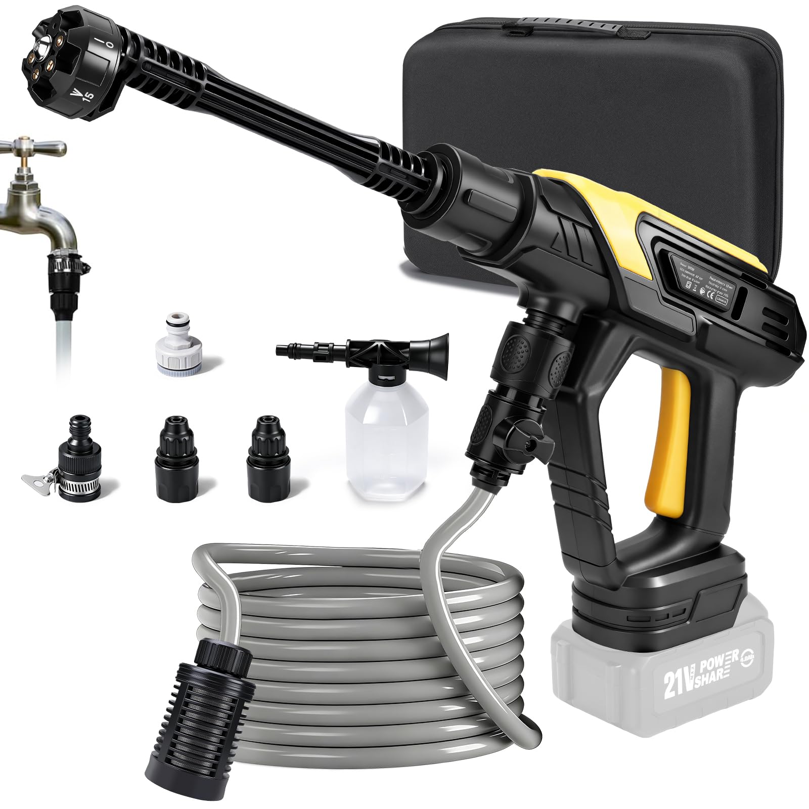Nettoyeur haute pression sans fil 45 Bar pour batterie Makita 18V