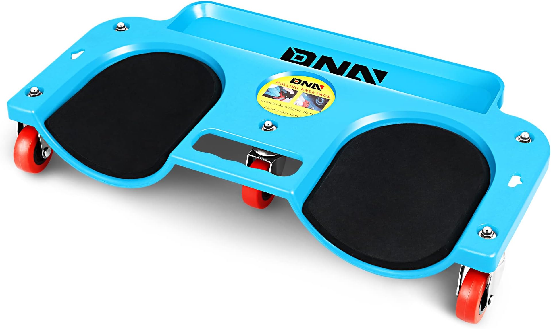 ‎DNA MOTORING TOOLS-00145 Rolling Knee Creeper Pads with Tool Tray Holder for Garage Workshop Garden,Blue Small