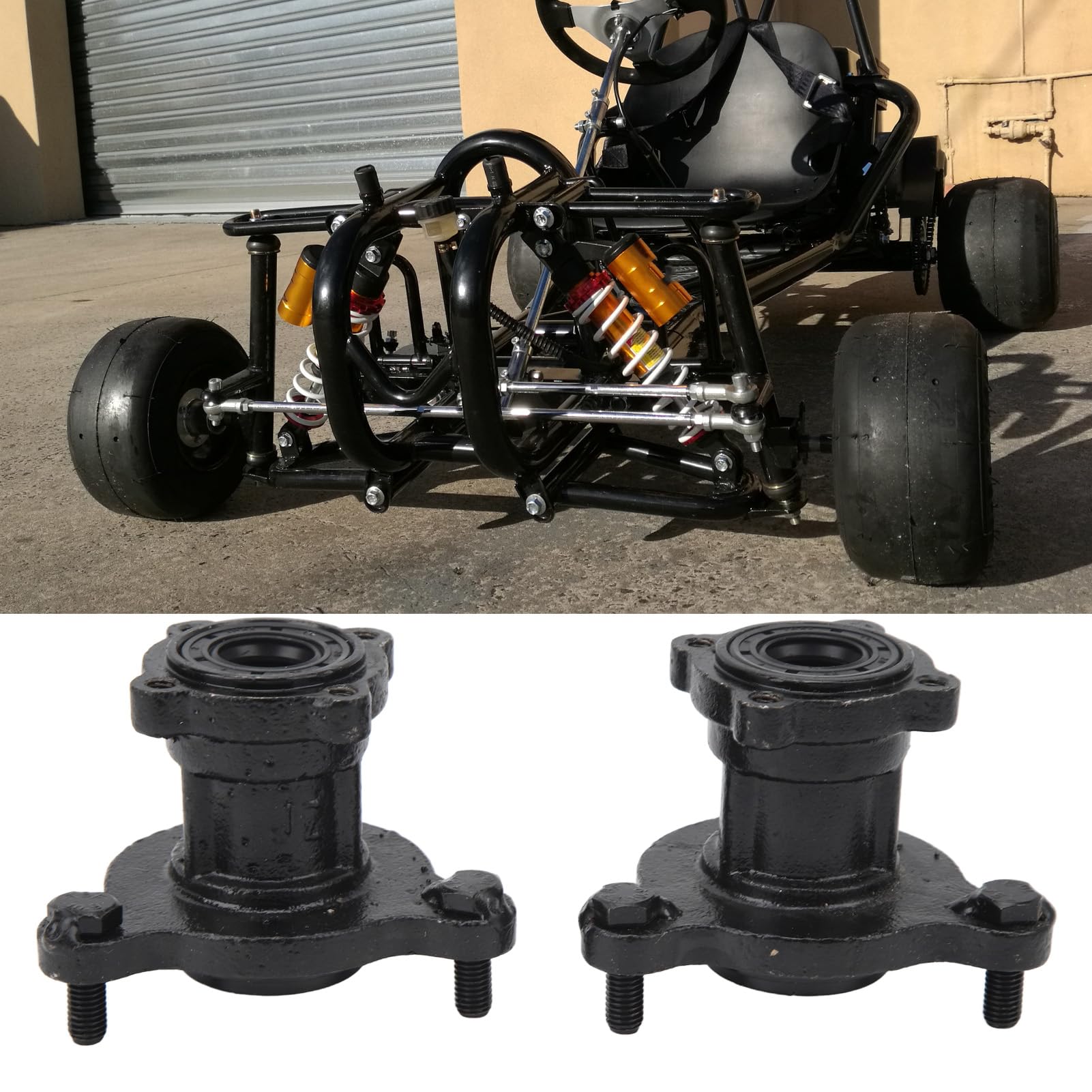 2 Pièces Roulement de Moyeu Avant, 17mm 20mm Roulement de Roue pour Go Kart pour Go Kart avec 3 Boulons, Pièce de Remplacement pour 110cc 125cc 150cc 200cc Quad Bike ATV Buggy