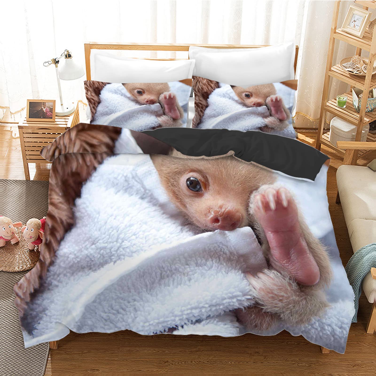 Housse de couette enfant 90x190 idéale pour créer un cocon d'animaux dans sa chambre