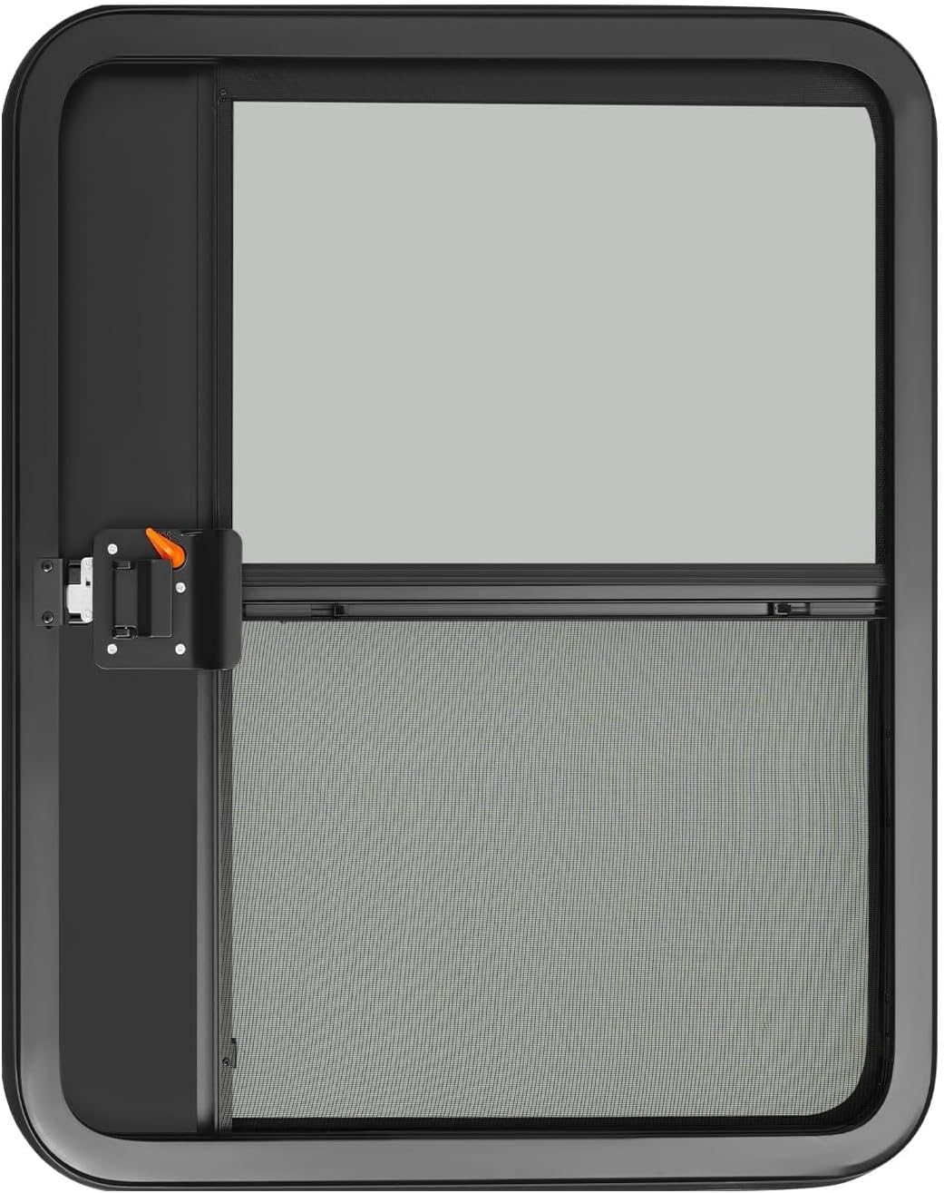 30" W x 36" H Teardrop Trailer Door,Left Driver Side Black RV Camper Trailer Entry Door,Aluminum Alloy RV Camper Entry Door w/Lock & Keys for Trailers & Campers