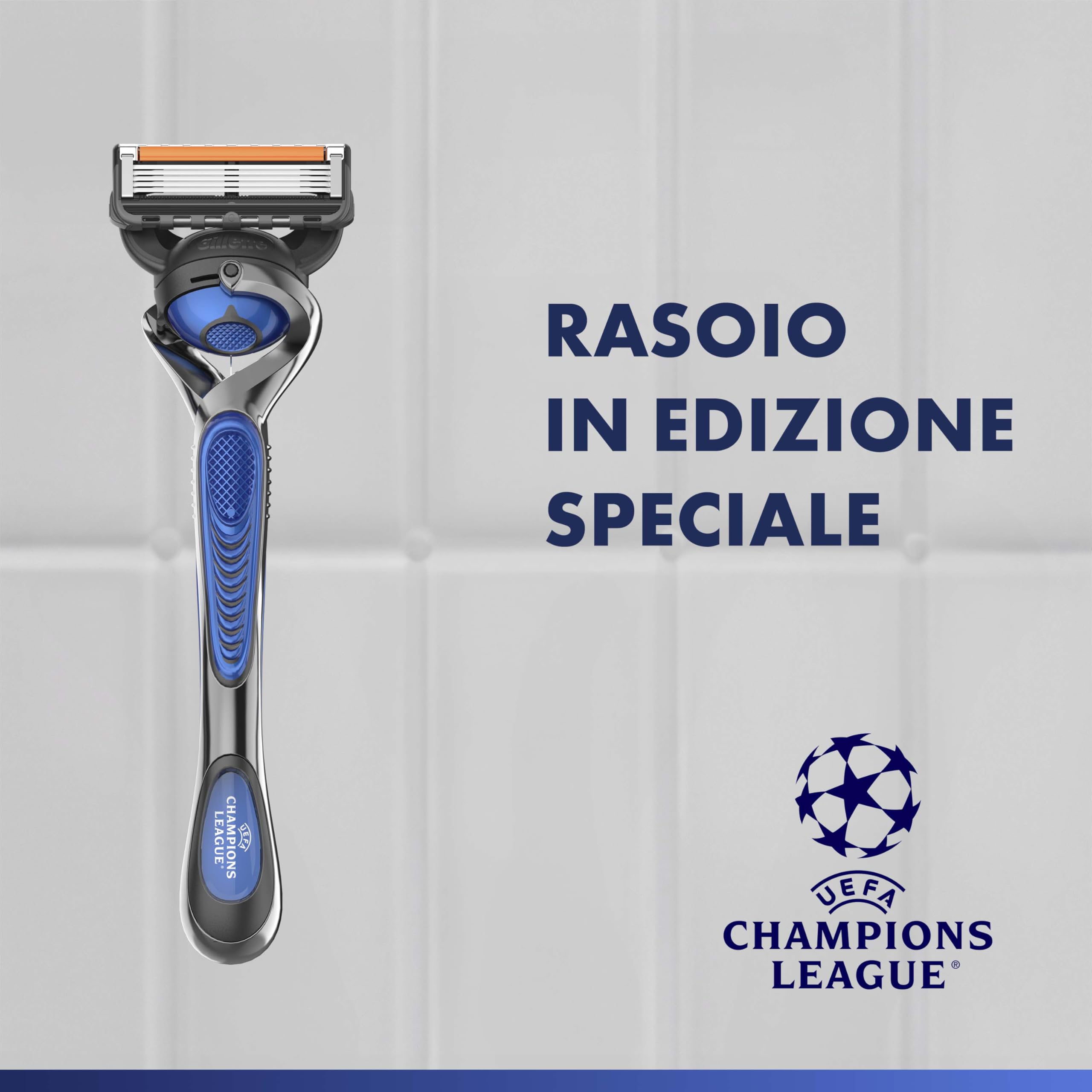Gillette Fusion5 Rasoio Barba, 1 Rasoio Gillette + 12 Lametta di Ricambio, con Striscia Lubrificante per una Morbida Scorrevolezza e 5 Lame per una Rasatura Profonda e Duratura