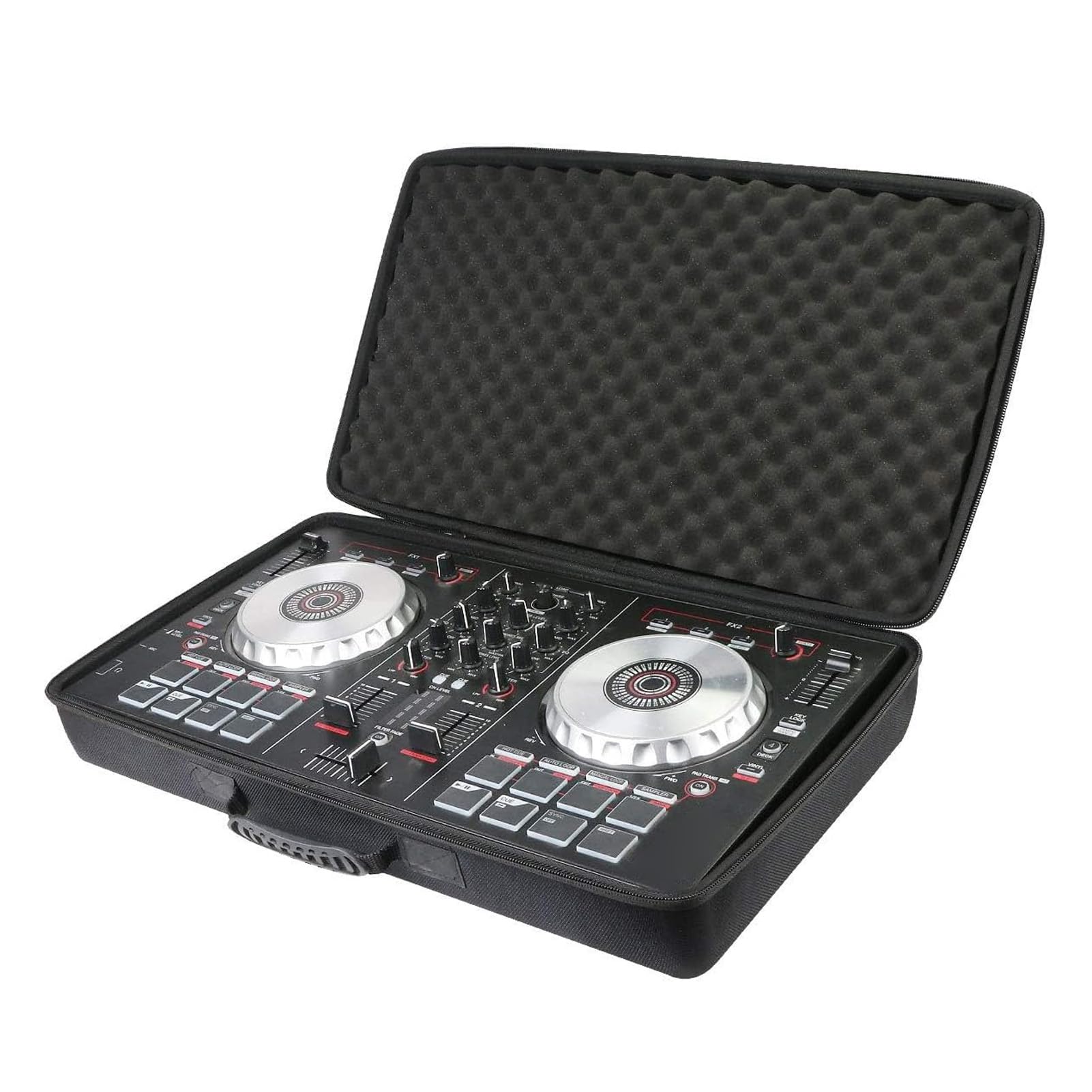 Custodia Rigida Protettiva Portatile per Controller DJ per DDJ FLX4, DDJ 400, SB2, SB3, RB - Ideale per Uso in Studio e Sul Palco, Doppie Cerniere, Spugna Ammortizzante - 50x30x8 Cm