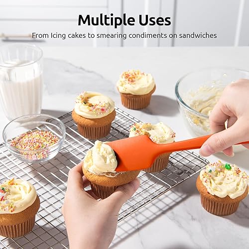 Miniatura 8 de U-Taste Juego de espátulas de silicona para hornear 600F de alta resistencia al calor, raspador de cocina de goma flexible de grado alimenticio,