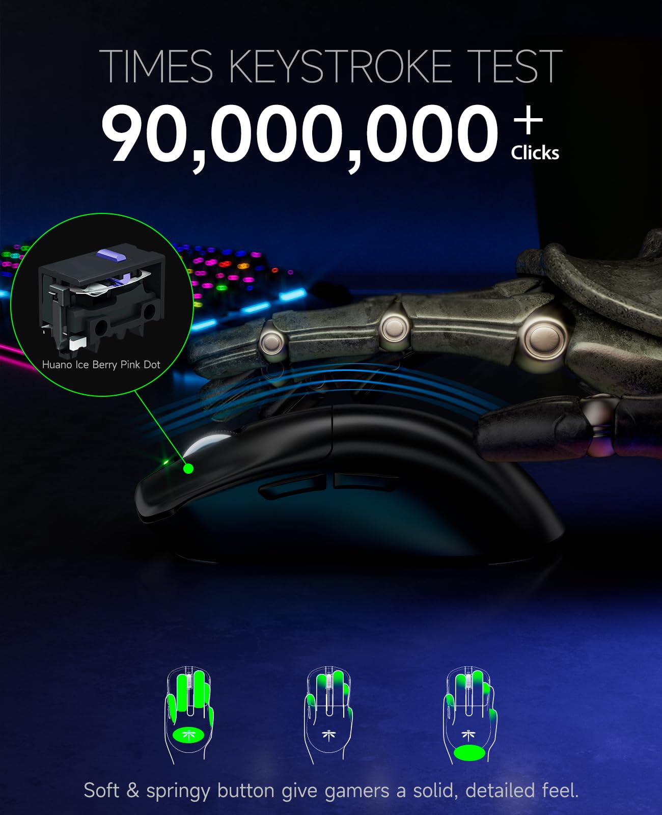 VGN F1 MOBA Mouse da gioco wireless con max 26.000 DPI, ad alta precisione, leggero 55 g, polling 4K, durata della batteria 200 ore, 6 pulsanti programmabili, ricarica USB-C, per PC/Mac/Laptop Classic