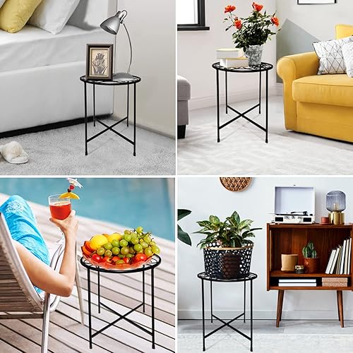 Miniatura 7 de Soporte de metal para plantas de 15 pulgadas de alto, soporte redondo de 11 pulgadas de ancho para macetas de hasta 100 libras, soporte para plantas