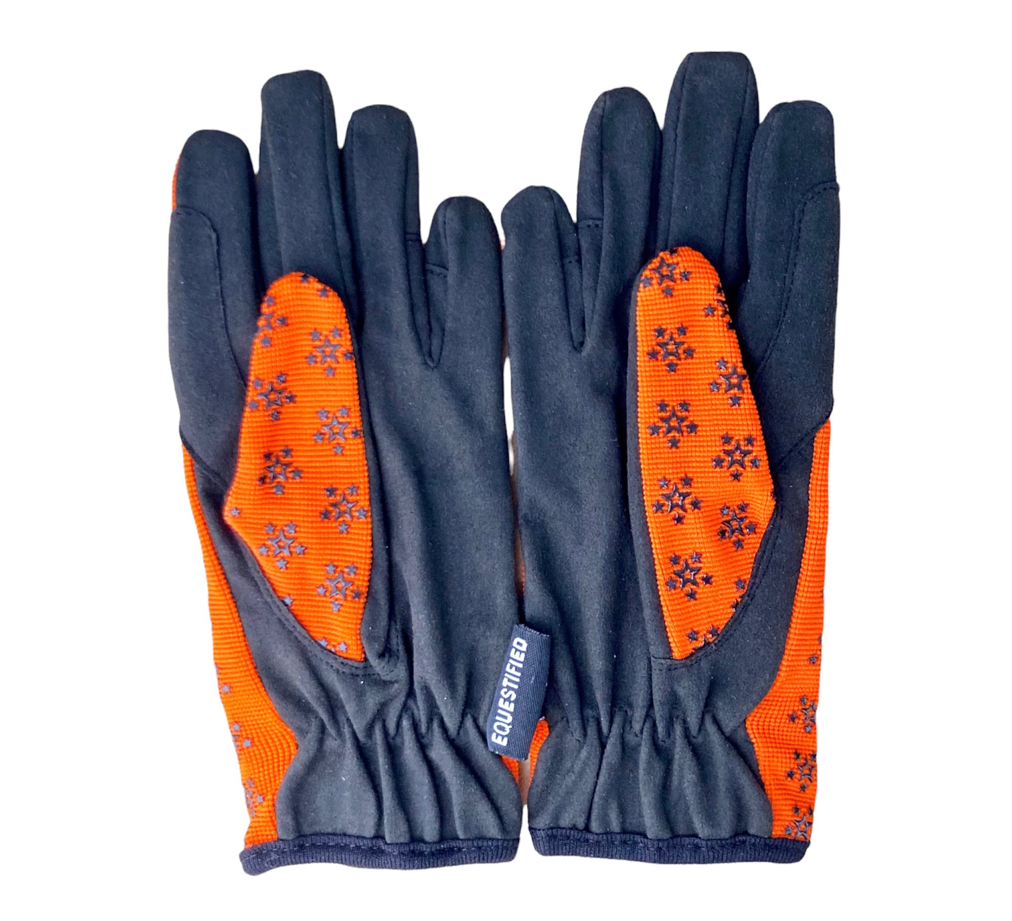 Youth Equestrian Gloves with STAR Design for Girls & Boys Children Gloves All Weather Outdoor Sports Gloves Horse Riding (10-12 Years, Orange) - Image 4