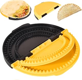 Tortilla Maker, Wrap Maker Mit 3 Auswechselbaren Größen, Manuelle Teigversiegelung für Burritos, Empanadas, Samosas, Ravioli, Ideal für Küche, Backen & Kochen