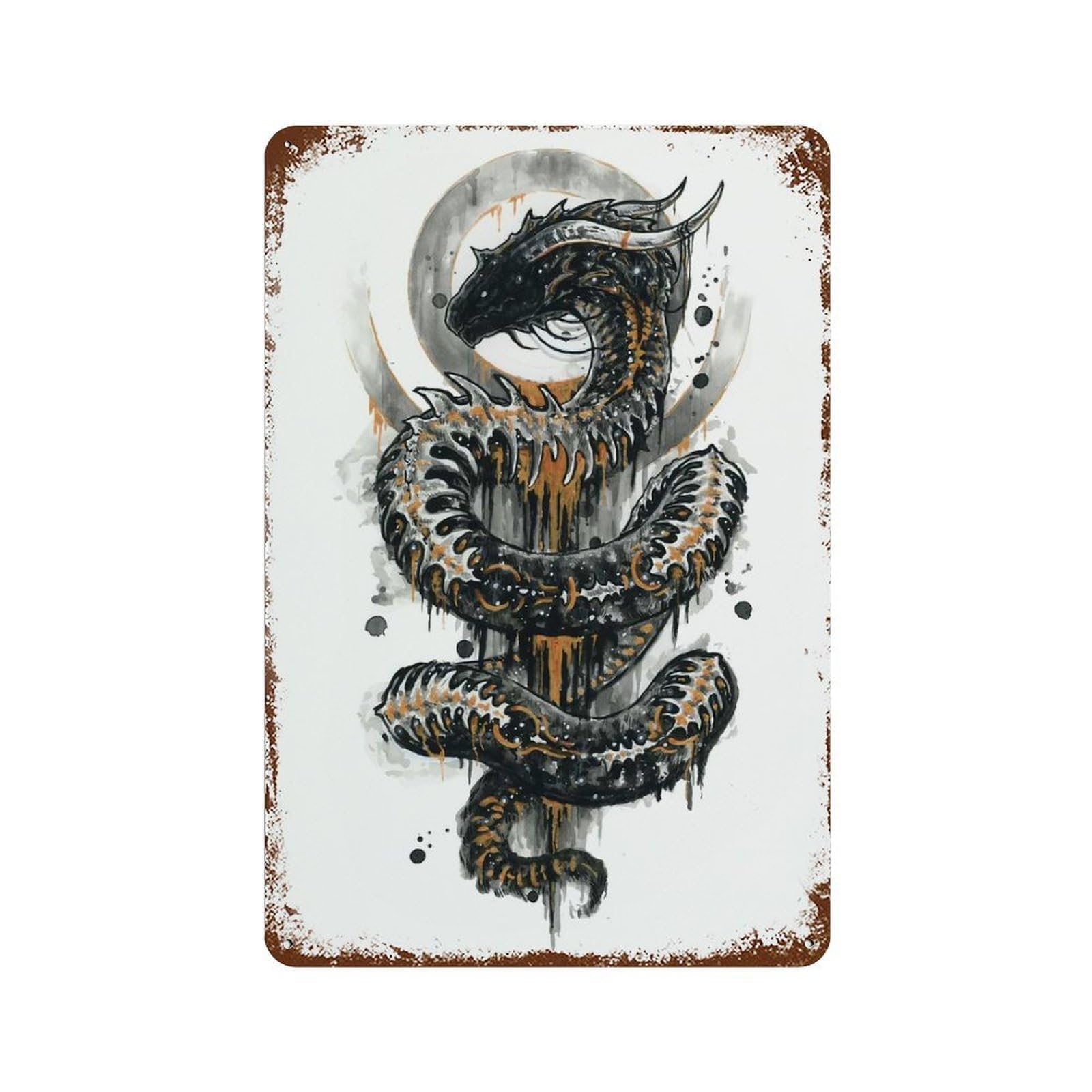 Garage Style Ahi Distressed Metal Wall Sign 11.8"x7.9", Shabby Chic Decor for Bar And Workshop