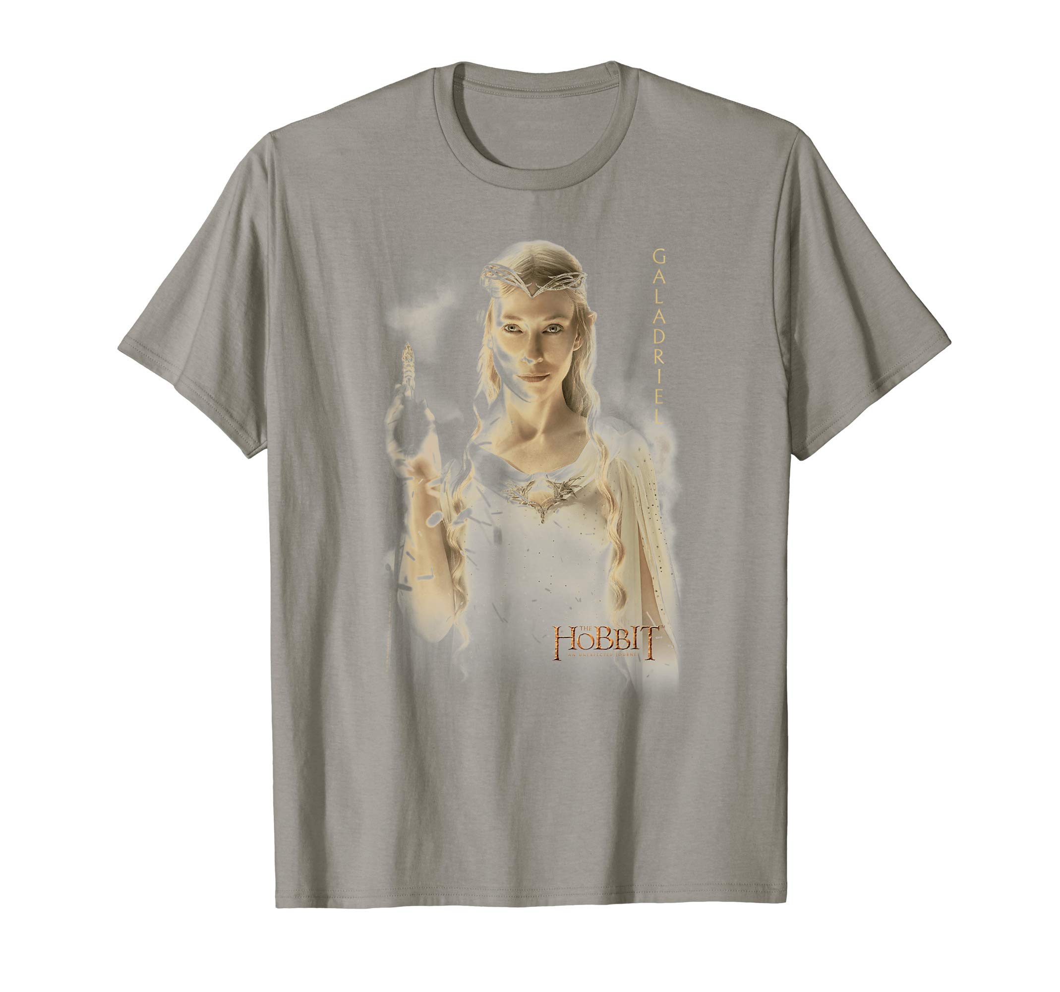 NEW LINE CINEMAThe Hobbit Galadriel Unisex Adult Grey V-Neck T-ShirtOEKO-TEX STANDARD 100