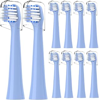 Toothbrush Replacement Heads Compatible with Colgate Hum - Brush Heads Compatible with Hum Connected Smart Battery Electric Toothbrush, 10 Count, Blue…
