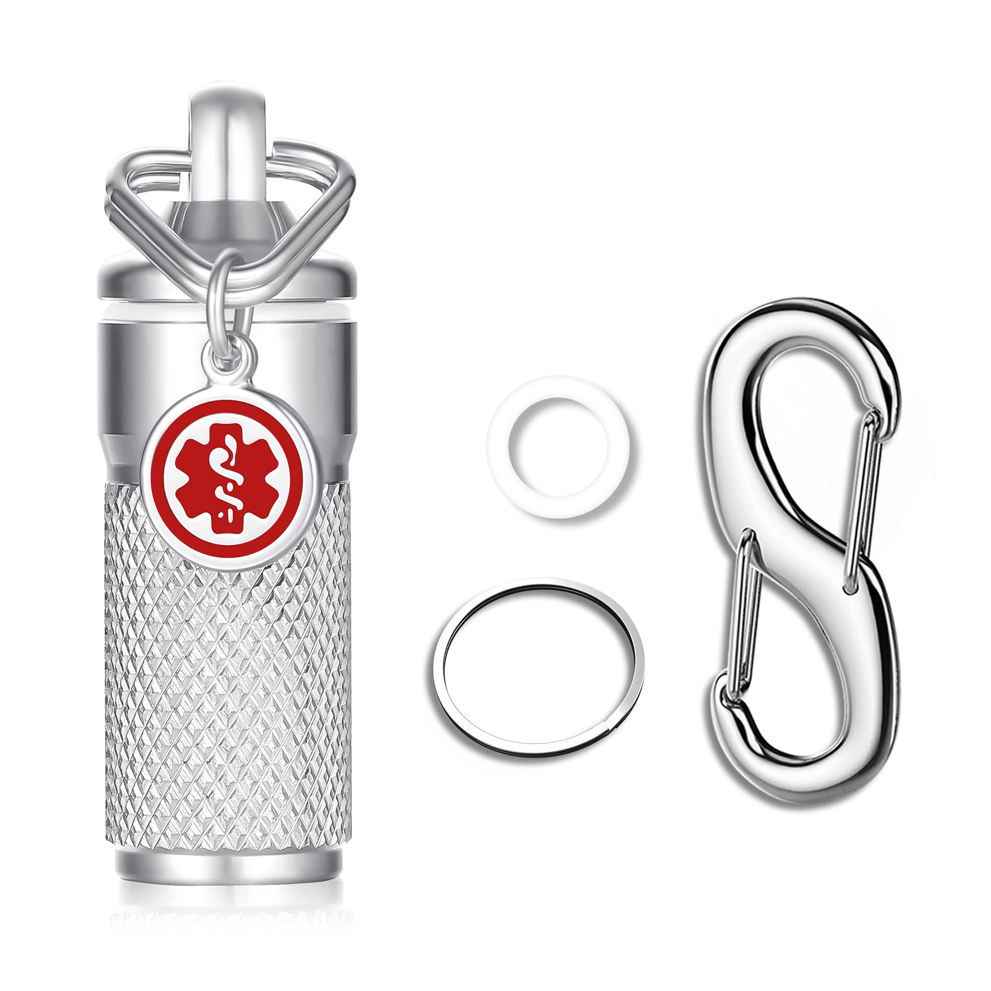 Divoti Precision CNC Machined Stainless Steel Emergency Pill Holder  Keychain Small