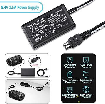 AC Adapter for Sony Handycam HDR-CX350 CX360 CX370 CX400 CX410 CX580
