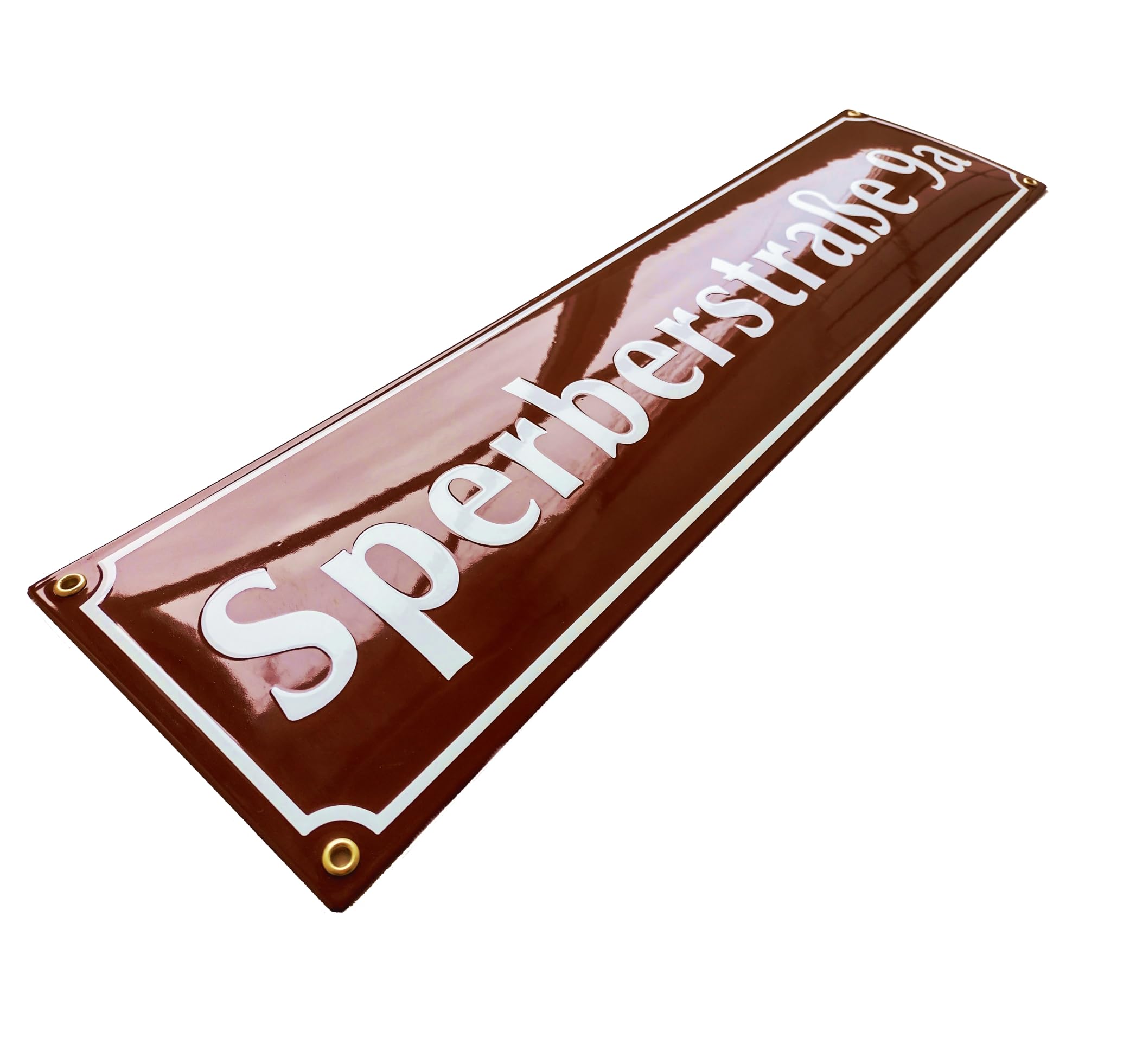 Straßenschild Hausnummer Emaille 15x70 cm Schild mit Wunschtext Wunschname